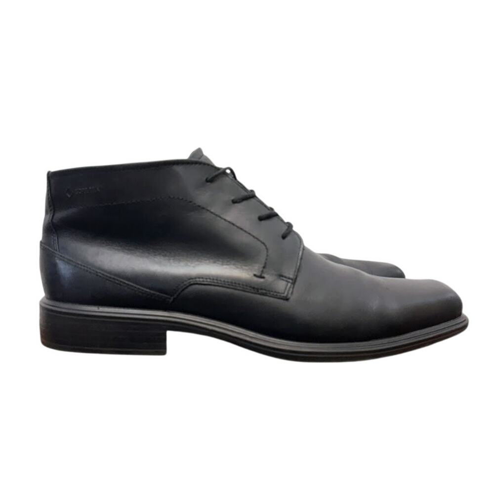 Ecco Chukka Boots Men's Black Leather Johannesburg Boots Size EU 45 US 11/11.5